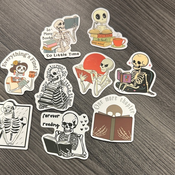 Accessories - 🌿10/$10🌿Skeleton Book Lover Stickers
